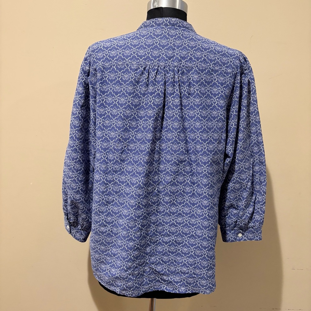 J. McLaughlin White Baloon sleeves button down shirt size L - Picture 5 of 13